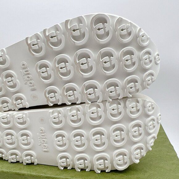 GUCCI 692845 Interlocking GG Platform Rubber Slide Sandals Off White Women EU 40 - Picture 9 of 11